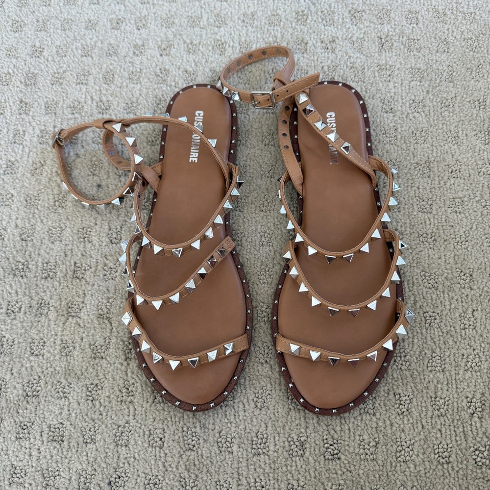 Cynthia Vincent Brown Studded Sandals - Picture 2 of 3